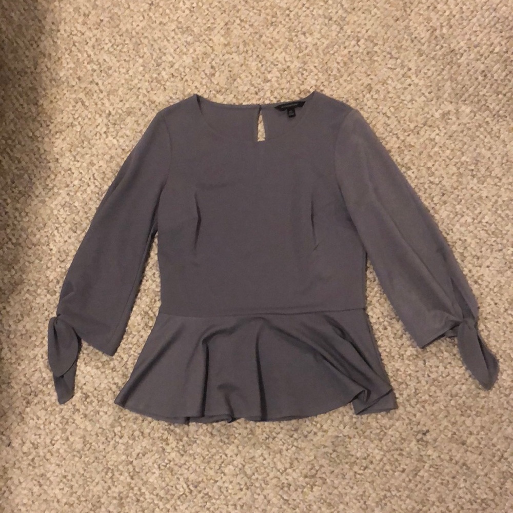 Banana Republic gray peplum blouse